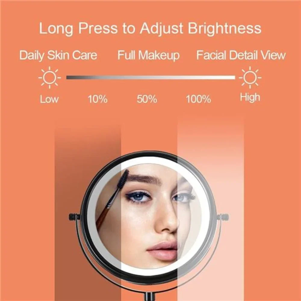 Rechargeable Wall Mounted Lighted Makeup Mirror,Mounted Makeup Magnifying Mirror